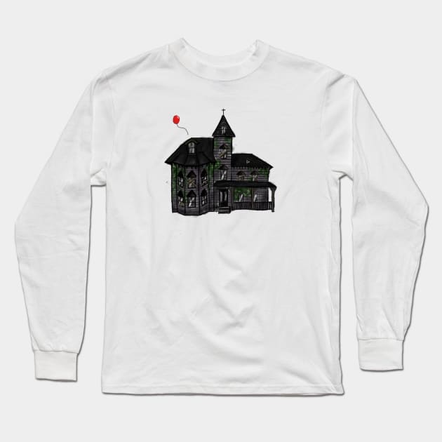 Haunted House Long Sleeve T-Shirt by TheUndeadDesign